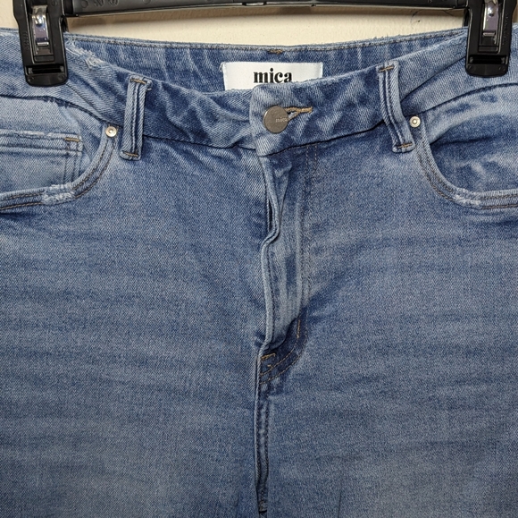 Mica Wide Leg Cropped Jeans High Waist Stretch Raw Hem Women's Size 30" - Picture 3 of 5